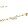 hengkaixuan Barbell Industrial Barbell 14G 38 mm Industrial Bar Gioielli Filettatura Esterna Industrial Orecchino Lungo Scaffold Bar G23 Titanio Cartilagine Helix Orecchino per Donna Uomo, Titanio