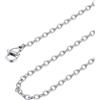 FOCALOOK Collana Donna Acciaio 2 mm Sottile Catena Uomo Acciaio Inossidabile per Pendente 41cm+5cm Catena Uomo Colore Argento Confezione Regalo