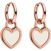 Purelei Orecchini a cerchio a forma di cuore, in acciaio inox, con ciondolo a forma di cuore su entrambi i lati, colore bianco e nero, impermeabili, design senza tempo, oro, argento o oro rosa
