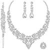 chaoyite 4 pezzi/set di collana con cristalli austriaci orecchini braccialetto anello set di gioielli da sposa per spose damigelle d'onore matrimonio ballo festa accessori costume regali per le donne