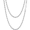 FOCALOOK Collana da uomo a catena intrecciata, impermeabile, placcata in oro/argento/nero, in acciaio inox, 45,7 cm, 50,8 cm, 55,9 cm, 61 cm, 66 cm, 71,1 cm, 76,2 cm, con confezione regalo, 55cm(22
