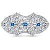 Bling Jewelry Art Deco Stile Sciarpa Spilla Per Le Donne Blu Chiaro Cz Simulato Zaffiro Argento Placcato Ottone