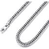 FindChic Collana Uomo a Catena Cubana Maglia in Acciaio Inossidabile Collana Uomo Acciaio Catena Cubana Piatta 6mm Lunghezza 46cm Stile Hip Hop Rapper