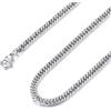 FindChic Collana Uomo Acciaio a Catena Cubana Maglia in Acciaio Inossidabile Collana Catena Cubana Piatta 3,5mm Lunghezza 55cm Regalo per Uomo Hip Hop Punk
