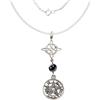 Only faith Collana nodo di strega con tetragramaton, in argento Sterling 925 italiano, catena lunga 45 cm, amuleto a doppia protezione con nodo di strega, con confezione regalo, Pequeño, Argento, Non