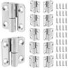 YIXNSW 12 mini Cerniere per Legno, 37 x 33 x 2 mm, Cerniere in acciaio inox 304 con vite, per interni ed esterni, mobili, ante, finestre, armadi, argento
