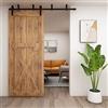 CCJH Kit di Supporto per Binario di Porta Scorrevole a Soffitto da 200cm/6.6FT, Set di Guide per Porta in Legno Singola (Forma J)