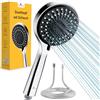 Magichome Soffione doccia con tubo da 59, 5 tipi di getto, soffione doccia ad alta pressione, doccetta a risparmio acqua, grande soffione per doccia, nero