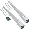 KOTARBAU® Set 2 Pezzi Supporto per Pali in Legno - da Infissione - 60 cm - Acciaio Zincato - Argento - 46 x 46 mm - Staffe per Pali in Legno - Robusta - Resistente