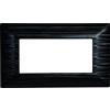 ZOREI Placca Compatibile Con Bticino Matix, Placche in Plastica Effetto Satinato, 1 Pezzo (4 Posti/Moduli,Nero Satinato)