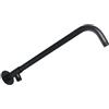 Gelthrox Braccio Doccia Universale con Flangia Tubo di Prolunga Supporto da Parete e Supporto in Ottone per Soffioni Fissi (Nero, 48CM)