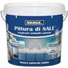 Colorchimica Pittura di sale vernice traspirante bianca acrilica antimuffa naturale ideale,pareti soffitti ad alta copertura liscia con micro cristalli di salgemma (2,5LT)