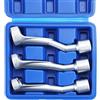 QWORK® Chiave a tubo 3 pz, 14/17/19 mm per tubi di iniezione diesel, attacco 12,5 mm (1/2 pollice), set di chiavi a tubo aperte