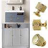 YNDD 6 Pezzi Pomelli Per Mobili Oro Rotonde, Maniglia Armadio Cucina Rotondo Pomoli per Mobiletto Ø 25mm Lega di Zinco Manopole per Cassetti Dorato a Foro Singolo per Armadietti Bagno Guardaroba Toilette