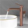 PHASAT Rubinetto Bagno Lavabo Alto Miscelatore Lavabo Bagno Monocomando Monocomando Appoggio in Acciaio Inox Rubinetto Alto Moderno in Oro rosa PTMP26R