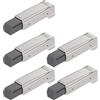 Dorccsi Ammortizzatore per porta dell'armadio con chiusura ammortizzata, 5 pezzi, braccio dritto, sovrapposizione completa, cerniere per armadi con chiusura ammortizzata, acciaio laminato a freddo per po