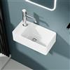DILECI - Lavatrice rettangolare compatta in ceramica bianca - Lavabo da appoggio di piccole dimensioni - Design elegante e pratico per piccoli bagni o servizi igienici - 40 x 22 x 13 cm