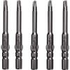 ZHIDA Punta per cacciavite Torx con codolo ad ala da 4 mm, T2, T3, T4, T5, T6, T7, T8, T9, T10, T15, T20, 4 mm, punta tonda, confezione da 5 pezzi (D4 x 40 x 3,0 x T8)