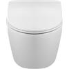 Aqua Uno AquaUno WC sospeso senza bordi, bianco - WC Rimless in ceramica sanitaria con seduta in Duroplast Soft-Close & Quick Release Duroplast con kit di montaggio - modello LIA