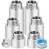 YFLeomry 6 prolunghe per rubinetto, 1/2, 20/40/60 mm, due pezzi, prolunga in acciaio inox, prolunga per rubinetti, valvole angolari e soffioni doccia