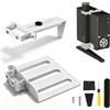 VeftBltrem Supporto PC Sotto Scrivania Bianco, Supporto per PC da Scrivania Senza Forare, Regolabile Altezza E Larghezza, Carico 20 kg, per Gambe 80x50 mm,Accessori Scrivania Gaming Fissaggio Sicuro