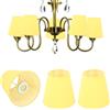 Tissting 3 Pezzi Paralume 3,5 X 5,5 X 5,1 Pollici Moderno Paralume in Tessuto a Forma di Botte Copertura Paralume Per Lampadari a Candela E14(Giallo)