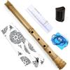 SUTILA Strumento musicale tradizionale D Key 5 fori in stile giapponese Shakuhachi D/E strumenti musicali flauto in bambù con radice strumento a fiato (1,6 chiave E)