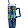 Get Trend Minecraft Tazza Termica con Manico e Cannuccia 920ml, Borraccia Termica Acciaio Inox a Doppia Parete Senza BPA, 42H Ghiaccio, 12H Freddo e 8H Caldo, Coperchio (Blu Minecraft)