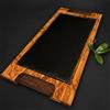 What the Art!® Olive Wood «Ardoise» | Vassoio da portata in legno d'ulivo con tagliere in ardesia + ciotola per salsa + regalo | 45 x 21 x 3 cm | Tagliere per formaggi - Vassoio per sushi