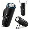 LUCYLANKER Mini Ventilatore Portatile 3 in 1 con Piastra Raffreddante, 5 Velocità, Display LED, USB-C, Clip, Supporto e Torcia, Ricaricabile per Viaggio Ufficio Campeggio Tascabile (Nero)