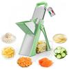 Goeasyoii Affettatrice Professionale Mandolina di Verdure, Affettatrice Manuale Verticale con Lame in Acciaio Inox, Spessore Regolabile per Patate Cipolle, Tritaverdure Multifunzionale per Cucina (Verde)