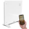 VONROC Termoconvettore Elettrico 1000W, Pannello in Vetro, Controllo Smart, Timer, Modalità Eco e Antigelo, IP24, per Riscaldamento Casa, Montaggio a Parete o Portatile Bianco
