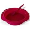 Backhaus Teglie da Forno con Spatola, Set di Pasticceria Antiaderente, Tortiera Rotonde in Silicone Platino di qualità professionale | Rosso