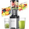 AMZCHEF Estrattore da 2 Litri con 135MM Aperta per Frutta e Verdura Intere - Estrattore con Due Coclee per Alimentazione e Masticazione Automatica per Mani Libere (Motore Silenzioso)