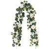 KASESSS Dalia Fiori Finti, Fiori Finti per Decorazioni, 180cm Ghirlande di Fioris Artificiali, Ghirlande Artificiali di Eucalipto, Realisticamente Morbido per Matrimonio, Festa, Soggiorno, Bianco