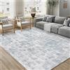 PureCozy Tappeto Salotto Tappeti 200x300cm Grigio Blu Lavabile in Lavatrice Antiscivolo Moderno Astratto Naturale Grande Carpet Cameretta Scendiletto Camera da Letto Ufficio Pelo Corto