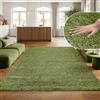 SIMPEX tappeto shaggy verde a pelo lungo 100x200 cm extra morbido moderno tinta unita ideale per camera da letto o ingresso calore visivo e stile