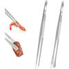 VMUTGA 2 Pezzi Pinze da Cucina 30.5cm, Design Seghettato, In Acciaio Inossidabile Pinza da Chef per Decorare Cibi, Cucinare, Barbecue, Cuocere Forno, Argento