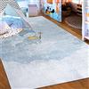 Mazovia Tappeto Salotto - Tapeto Stampato Pelo Corto - Morbido Tappeto Camera da Letto - Antiscivolo Tapeto EMMA - Tappeto Bambini Motivo Cielo - Blu 120x170cm