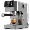 Aripi Select Macchina Caffè Polvere e Caffè Macinato AD 4390, Macchina Caffè Espresso con Braccetto, 20 Bar, Sistema Riscaldamento Rapido 20s e Controllo PID, Funzione Espresso Cool, Acciaio Inossidabile