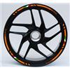 DualColorStampe Confezione Adesivi Set Completo di Cerchi Strisce per Moto per 2 Ruote da 17'' pollici strips Design Sportivo D0146 NERO ARANCIONE