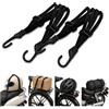 Terraxis 2 Pezzi Corde Elastiche con Gancio 60 cm, Cinghie di Fissaggio per Bici e Moto, Cinghia Elastica Portapacchi per Casco, Borsa, Zaino, Scooter, Campeggio, Viaggio, Accessori Moto Neri, Elastici