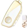 NEUHOO Accessori auto compatibili con BMW 1er F70 2024 2025, custodia per chiavi e portachiavi, custodia in silicone per chiave con porta carte (Oro bianco)