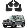 YLOXFW Auto Paraspruzzi Anteriori e Posteriori Guardie Splash Parafango per Suzuki Jimny BJ64 BJ74 2005-2025 Dedicato Flap Parafanghi Protezione Set 4PC,Send 1 Car Wash Towel,Nero,2005~2018