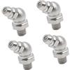 A ABSOPRO Grasso Raccordo M6 Inox Acciaio 45 Gradi Angolo Grasso Nipplo Raccordo per Ingrassatore Auto Moto (Set di 4)