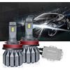 wattstar Kit conversione lampadine LED, 64W Super Bright Hi/Lo Lampada frontale con ventola, IP67 Flip Chip 9600 LM 6500K Bianco 2-Pack (6500K-S19-D-H11, S19-H11(CANBUS))