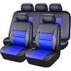 TYUIGHF 9 Pezzi Coprisedili Auto, per Fiat Panda (141 169 319 1980-2025 2026) Coprisedile Coprisedili Auto,Coprisedile in Pelle PU Set, Accessori Interni per Auto,E/Black Blue