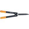 Fiskars Cesoie per siepi PowerGear II, Sistema a cremagliera, Rivestimento antiaderente, Lame in acciaio inossidabile, Lunghezza: 57 cm, Nero/Arancione, HS72, 1000596