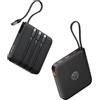 VRURC Powerbank 20000 mAh Power Bank con cavo, piccola USB C 22,5 W, QC3.0, ricarica rapida, portatile, batteria esterna per cellulare, piccola ma forte, con indicatore LED per iPhone Huawei