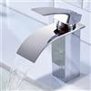 CECIPA Rubinetto Bagno Lavabo a Cascata, Miscelatore Lavabo Bagno con Altezza Bocca 8,4cm, Miscelatore Lavabo a Cascata con Acqua Calda e Fredda